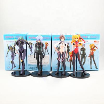 China Anime Doll Action Figure Model Toy Asuka Langley Soryu 4pcs/set Cartoon Wonokuni Collection Toys Q Version EVA Theater Version for sale