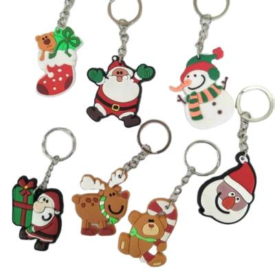 China Promotion/Festival/Souvenir Gifts - New Arrival Santa Claus Chains Free Sample Promotional Christmas Keychains Soft PVC Rubber Keyring/Key Chain/Holder/Key Organizer for sale