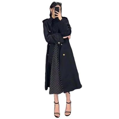 China TWOTWINSTYLE Vintage Belt Breathable Lapel Long Sleeve Korean Fashion Solid Slim Anorak Long for sale