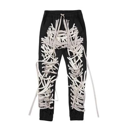 China TWOTWINSTYLE Breathable Patchwork Bandage Women's Pants High Waist Summer Streetwear Fashion Casual 2020 Tide for sale