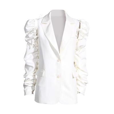 China Solid Color Breathable Lapel Design Niche TWOTWINSTYLE Blazer Loose Coat For Female for sale