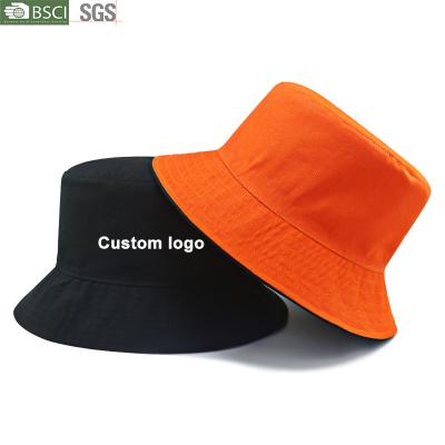 China Wholesale Cotton Bucket Hat Blank Design You Own Custom Reversible Plain Cotton Bucket Hat for sale