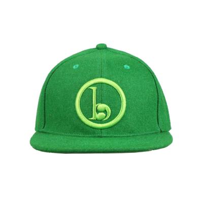 China JOINT Green Hat 100 Polyester Snapback Cap 6 Panels Snapback Hats for sale