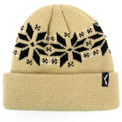 China Jacquard Skullcap Ski Custom Knit Woven Label Acrylic Skullcap Hat COMMON for sale