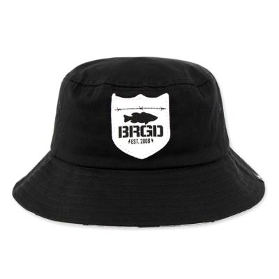 China Custom Character Summer Travel Beach Hat Outdoor Unisex Black Cotton Bucket Hats for sale