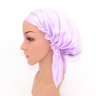 China Wholesale Custom 100% Custom Made Women's Satin Soft Adjustable Hair Hood Sleep Hoods Hat for sale