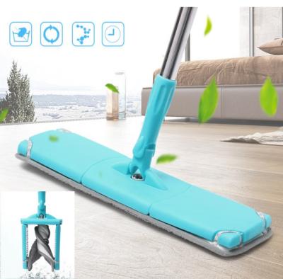 China Auto Dry Tight Free Hand Microfiber Floor Mop With 2pcs Microfiber for sale