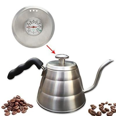 China Metal coffee and tea spill over kettle with thermometer for sale