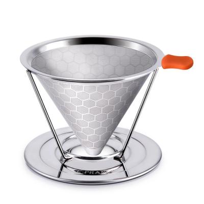 China Sustainable Stainless Steel Spill Over Coffee Filter for sale