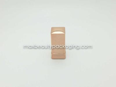 China N2059 square straight nail polish cap nail polish packaging plastic cap UV metallic gold color coating finish for sale