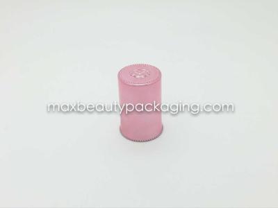 China N8015 nail polish cap nail polish packaging plastic cap UV metallic pink color coating finish flat brush plastic cap for sale