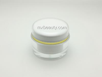 China high quality classic pmma acrylic cream jar 50g 30g 15g UV coating hot stamping gold ring plastic cosmetic cream jar for sale