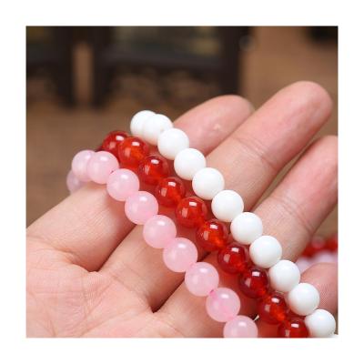 China China Manufacturer White Beads Crystal Round Loose White Stone Beads Natural Quartz Beads for sale