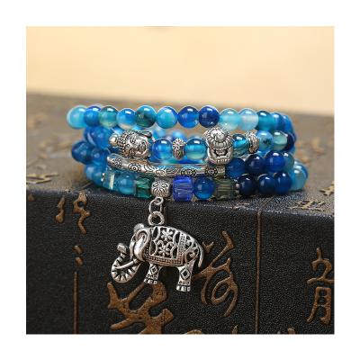 China China Fashion Gemstone Crystal Bracelet Elephant Model Female Bracelet Jewelry Multilayer Natural Beads for sale