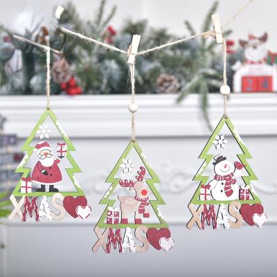 China Creative Christmas Party Tree Cloth Christmas Decoration Interior Decoration Wooden Home Decoupage Decorations for sale