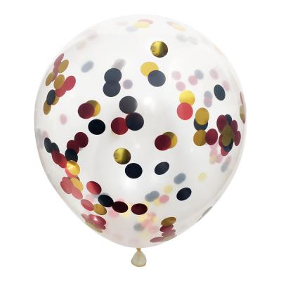 China Modern Gold Confetti Balloons Sequin Prefilled 12 Inch Clear Latex Party Balloons for sale