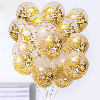 China Modern Factory Wholesale Transparent Foil Balloon12Inch Foil Sequin Balloon Birthday Layout Colorful Paper Decoration for sale