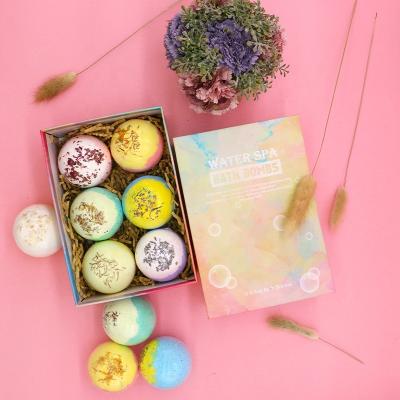 China Wholesale Private Label Home Use Luxury Natural Scented Bubble Organic Natural Bath Bomb Gift Set for sale