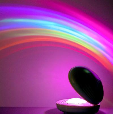 China Office Workers Kids Gift Shell Design Rainbow Colorful Night Light LED Wall Projection Projector Lamp for Room Decoration for sale