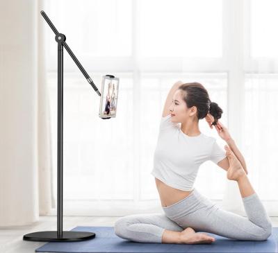 China Factory Supply 180cm Adjustable Lazy Floor Stand Mobile Phone Tablet Clip Holder For Study Yoga Exercise for sale