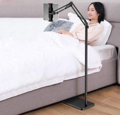 China Adjustable High Quality Aluminum Mobile Phone Floor Stand Holder Tablet Stand For Indoor Bedside for sale