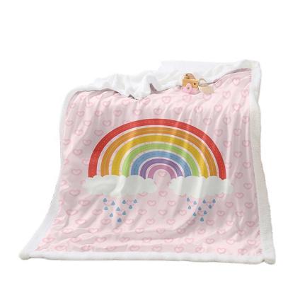 China High density Autumn Winter Wholesale New Hot Selling Microfiber United Fashion 100% Polyester Knitted Throw Blanket Rainbow Collection for sale