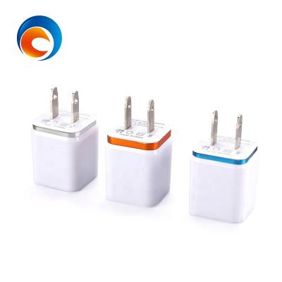 China Dual USB Square EU US Output DC 5V 1A USB Charger Head With 2 USB Port for sale