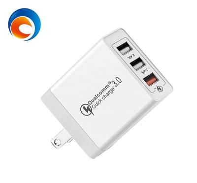 China QC 3.0 USA 30w 3 USB Adapter Multiport Multiport USB Wall Charger Residential/Multi-Purpose Foldable for Mobile Phone Fast Charger USB Power Travel Adapter for sale