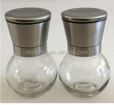 China Viable salt and pepper grinder, stainless steel and glass salt and pepper grinder for sale