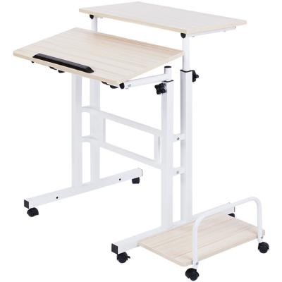 China (Size) 2020 New Double Layer Laptop PC Computer Desk Standing Adjustable Folding Table for sale