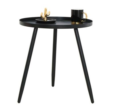 China Vintage Modern Round Metal Iron Leg Side Coffee Table Living Room Style Gold Plated Top Side Table for sale