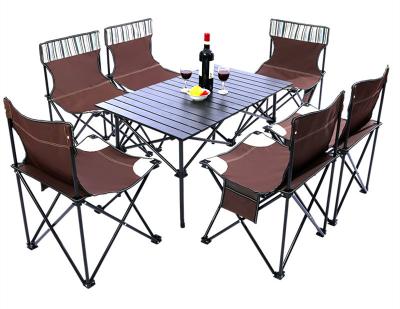 China Contemporary Aluminum Table 7 Piece Outdoor Folding Chair Sets Weigh 15kg Wholesale Price Cheap Nordic Style Outdoor Table for sale