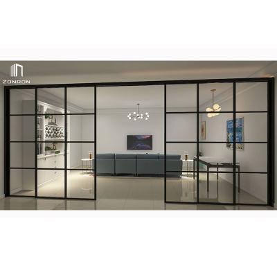 China Wholesale Price Waterproof Tempered Glass Zonron Interior Door Aluminum French Swing Door For House for sale