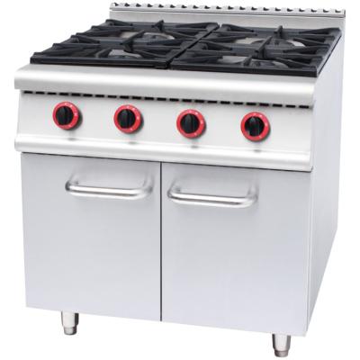 China Stainless Steel Commercial 4 Burner Gas Stove For Restaurant With Gas Oven for sale