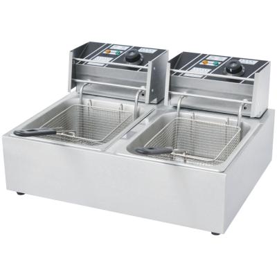 China Stainless Steel 2 Basket Commercial Deep Fryer Electric Fryer For Restaurant for sale