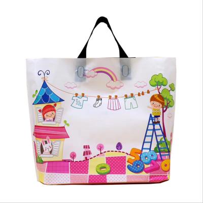 China Moisture Proof Custom Design Logo Die Cut Handle Bags PE Plastic Shopping Bag for sale