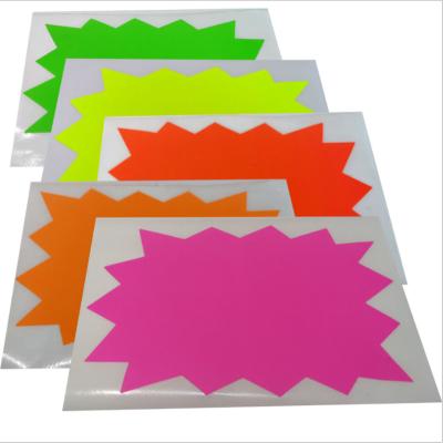 China Retail Store Wholesale Luminous Discount Supermarket Scratch-Spot Fluorescent Color Promotional Sticker for sale