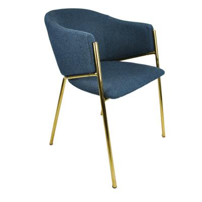 China Cheap Stylish OEM Design Customize Fabric Upholstered Dining Chair With Metal Legs For Sale for sale