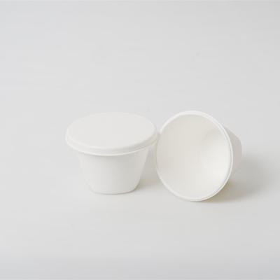 China Wholesale Disposable Promotional Eco Friendly Biodegradable Sauce Cups 4oz With Lids Plant Molded Fiber Bagasse Paper Pulp for sale