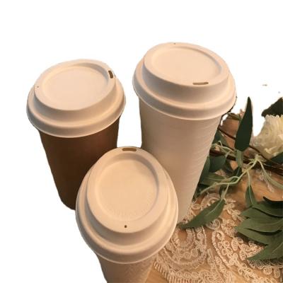 China New Style Eco Friendly Biodegradable Sugar Cane Bagasse Compostable Disposable Paper Pulp Molded Coffee Cup Lids for sale