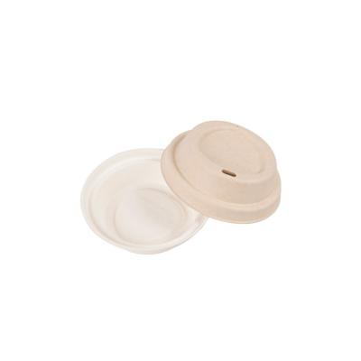 China 80mm Disposable Coffee Lids Plant Eco Friendly Biodegradable Fiber Bagasse for sale