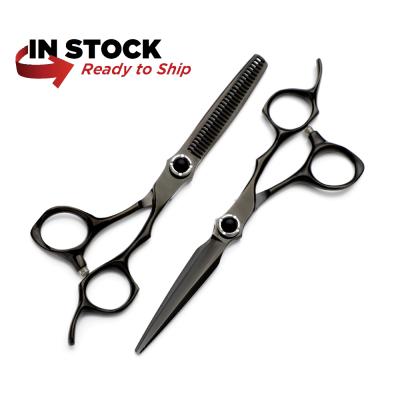 China Japanese Steel Hair Salon SCISSORS SET Waybetter Sword Blade Scissors 6 Thinning Scissors 6 Inch D01BK Cutting 6 Inch Scissors Set for sale