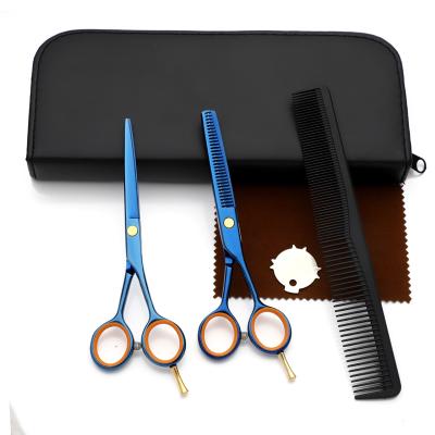 China Blue SCISSOR SET Waybetter Color Coating Scissors Hair Salon Barber Scissors for Stylist Hairdresser and Home Use 6 Inch Scissor Set D31BL-60 for sale