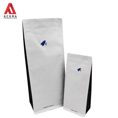 China Recycled Materials Wholesale New Design Aluminum Laminated Plastic Coffee Flat Bottom Coffee Tea Bag With Valve for sale