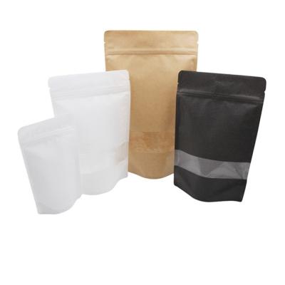 China Moisture Proof Engraving Printing OEM Coffee Bag Kraft Biodegradable Packaging Pouch Stand Up With Window for sale