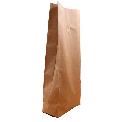 China 500pcs Coffee Package Kraft Paper Side Gussets Bags Food Snacks Tea Packaging Bags Open Top Heat Seal Storage Pouches for sale