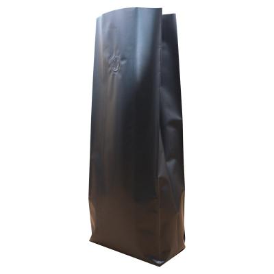 China 500pcs 32oz Coffee Food Grade Side Gusset Bag Recyclable Matte Black Paper Bags That Stand Up Food Packaging Goods Bags for sale