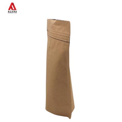 China Wholesale Cheap Recyclable Natural White 32 Ounce 1000g 1kg 2lb Kraft Paper Stand Up Pouch With Zipper Valve For Food Coffee Packaging for sale