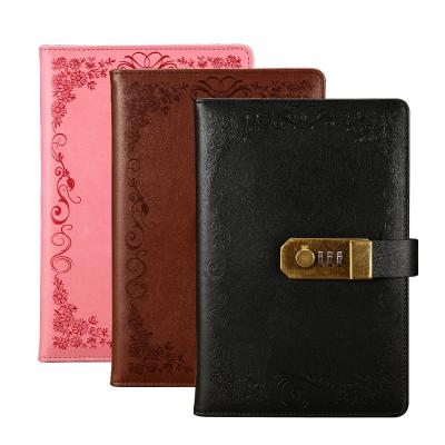 China Custom leather hardcover PU grebiche notebook gift set with pocket for sale