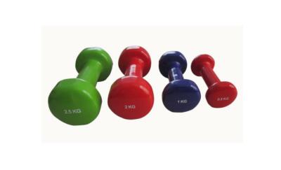 China color coded dumbbells, dipping dumbbells, colored dumbbell set, PVC dumbbells for sale